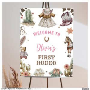 Cowgirl My Rodeo Party Welcome Sign