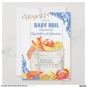 Crawfish Seafood Boil Baby Shower Invitation