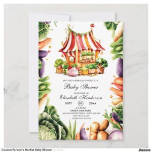 Custom Farmer's Market Baby Shower Invitation