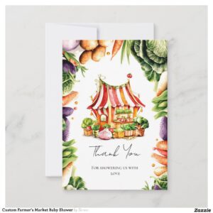 Custom Farmer's Market Baby Shower Thank You Card