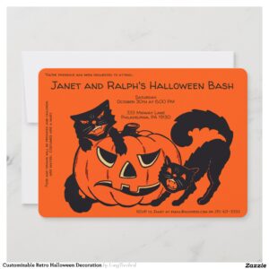 Customizable Retro Halloween Decoration Invitation