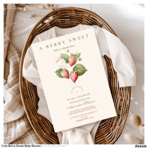 Cute Berry Sweet Baby Shower Invitation