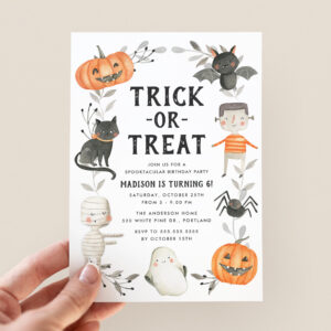 Cute Little Monsters Halloween Birthday Party Invitation