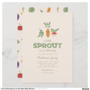 Cute Little Sprout on the Way Baby Shower Invitation