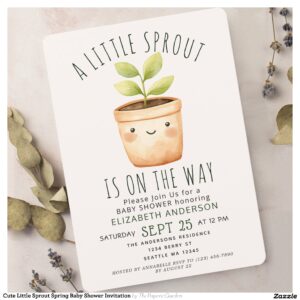 Cute Little Sprout Spring Baby Shower Invitation