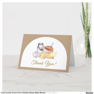 Cute Locally Grown Farm Chicken Mouse Baby Shower Thank You Card