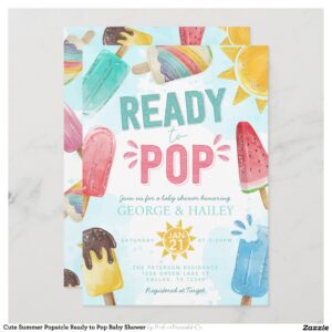 Cute Summer Popsicle Ready to Pop Baby Shower Invitation