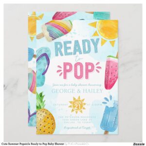 Cute Summer Popsicle Ready to Pop Baby Shower Invitation