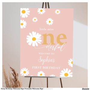 Daisy Birthday Welcome Sign Printable Welcome Sign