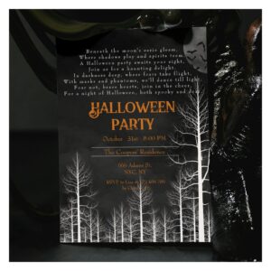 Dark Woods Poem Halloween Party Invitation