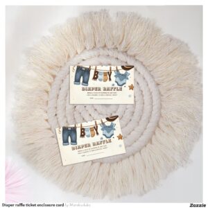 Diaper raffle ticket enclosure card