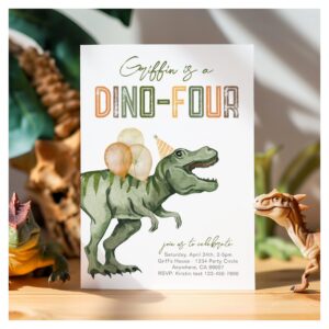 Dino-Four Birthday Invitation