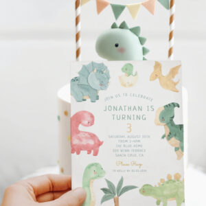 Dino Party Dino mite Birthday Invitation