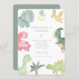 Dino Party Dinosaur Birthday Invitation