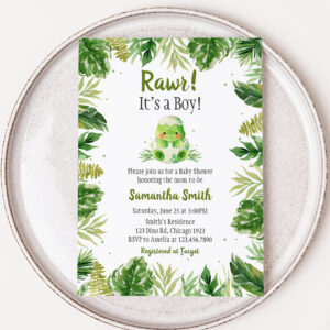 Dinosaur Baby Shower Invitation