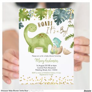 Dinosaur Baby Shower Invite Roar