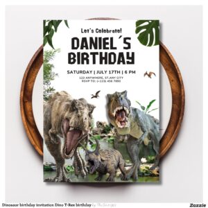 Dinosaur birthday invitation Dino T-Rex birthday