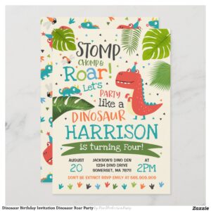 Dinosaur Birthday Invitation Dinosaur Roar Party
