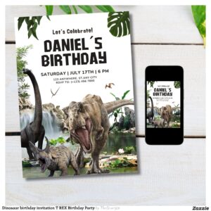 Dinosaur birthday invitation T REX Birthday Party