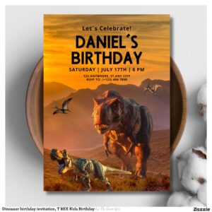 Dinosaur birthday invitation, T REX Kids Birthday Invitation