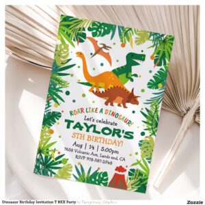 Dinosaur Birthday Invitation T REX Party