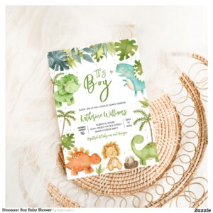 Dinosaur Boy Baby Shower Invitation