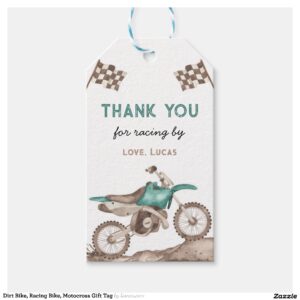 Dirt Bike, Racing Bike, Motocross Gift Tag