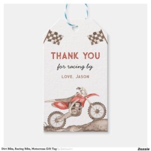 Dirt Bike, Racing Bike, Motocross Gift Tag