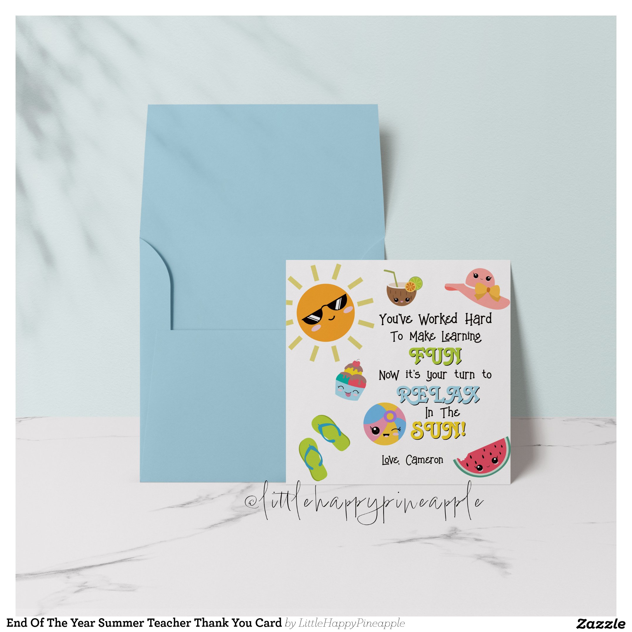 End Of The Year Summer Teacher Thank You Card