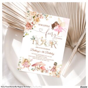 Fairy Floral Butterfly Magical Birthday Invitation