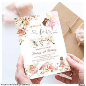 Fairy Floral Butterfly Magical Birthday Invitation