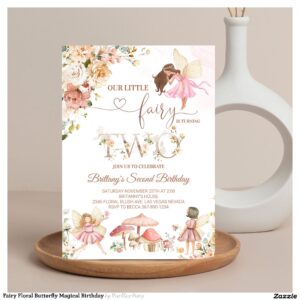 Fairy Floral Butterfly Magical Birthday Invitation