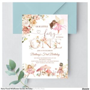 Fairy Floral Wildflower Garden Birthday Invitation