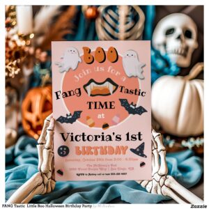 FANG Tastic Little Boo Halloween Birthday Party Invitation