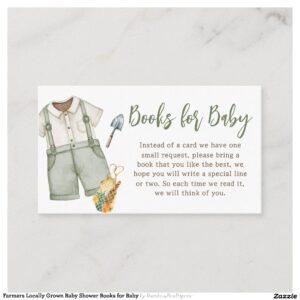 Farmers Locally Grown Baby Shower Books for Baby Enclosure Card