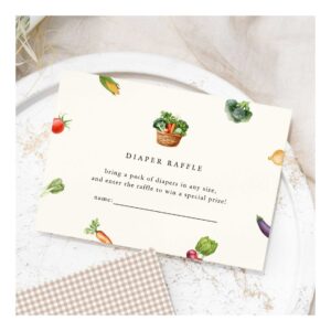 Farmers Locally Grown Baby Shower Diaper Raffle Enclosure Card