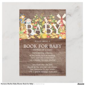 Farmers Market Baby Shower Book for Baby Invitation