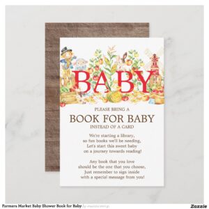 Farmers Market Baby Shower Book for Baby Invitation