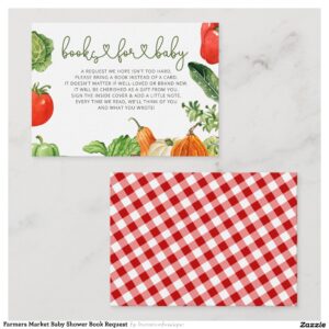 Farmers Market Baby Shower Book Request Enclosure Card