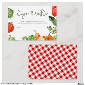 Farmers Market Baby Shower Diaper Raffle Enclosure Card