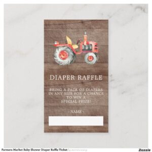Farmers Market Baby Shower Diaper Raffle Ticket Enclosure Card