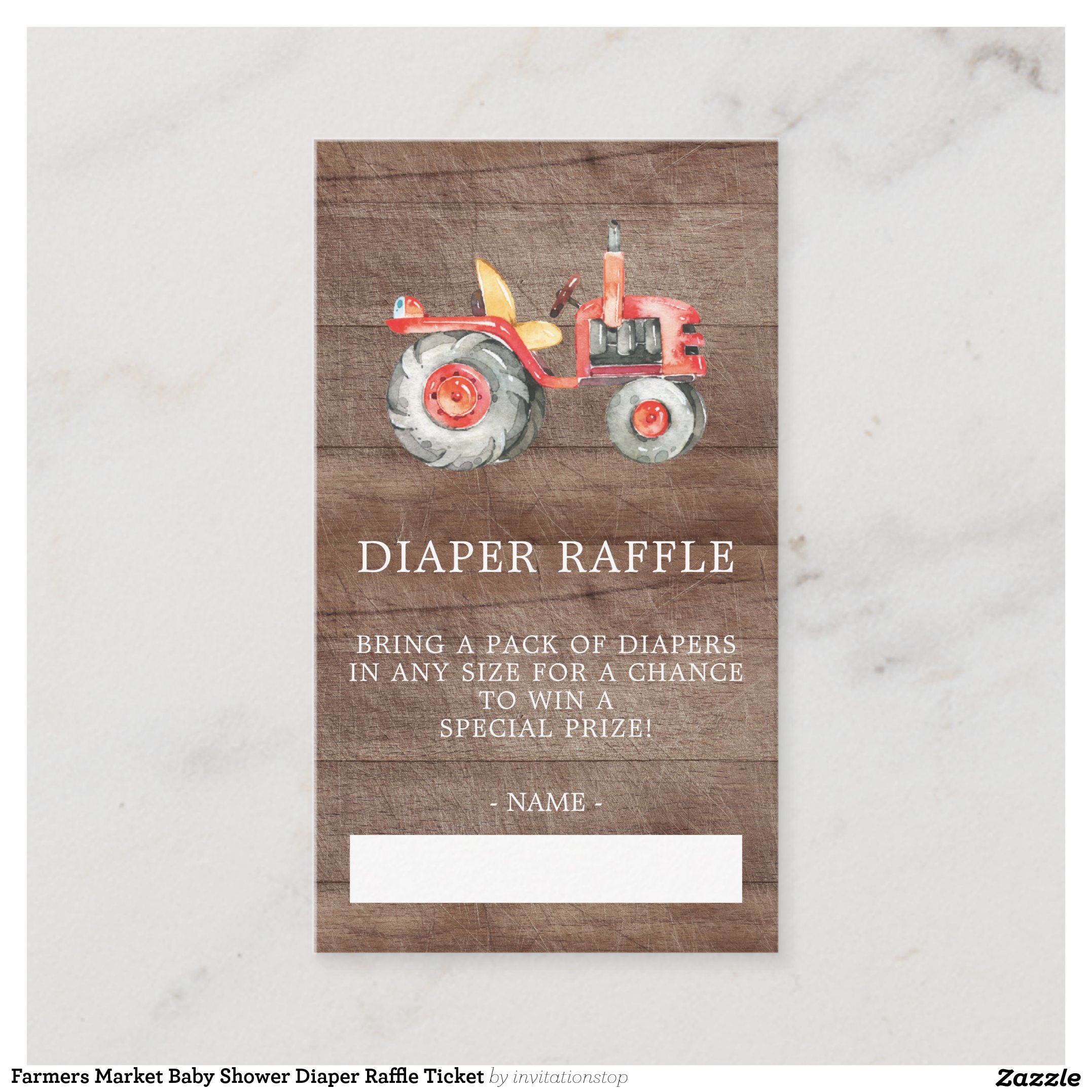 Farmers Market Baby Shower Diaper Raffle Ticket Enclosure Card