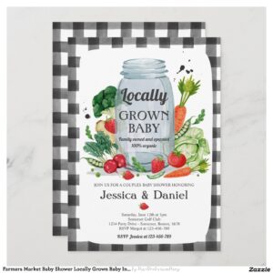 Farmers Market Baby Shower Locally Grown Baby Invi Invitation