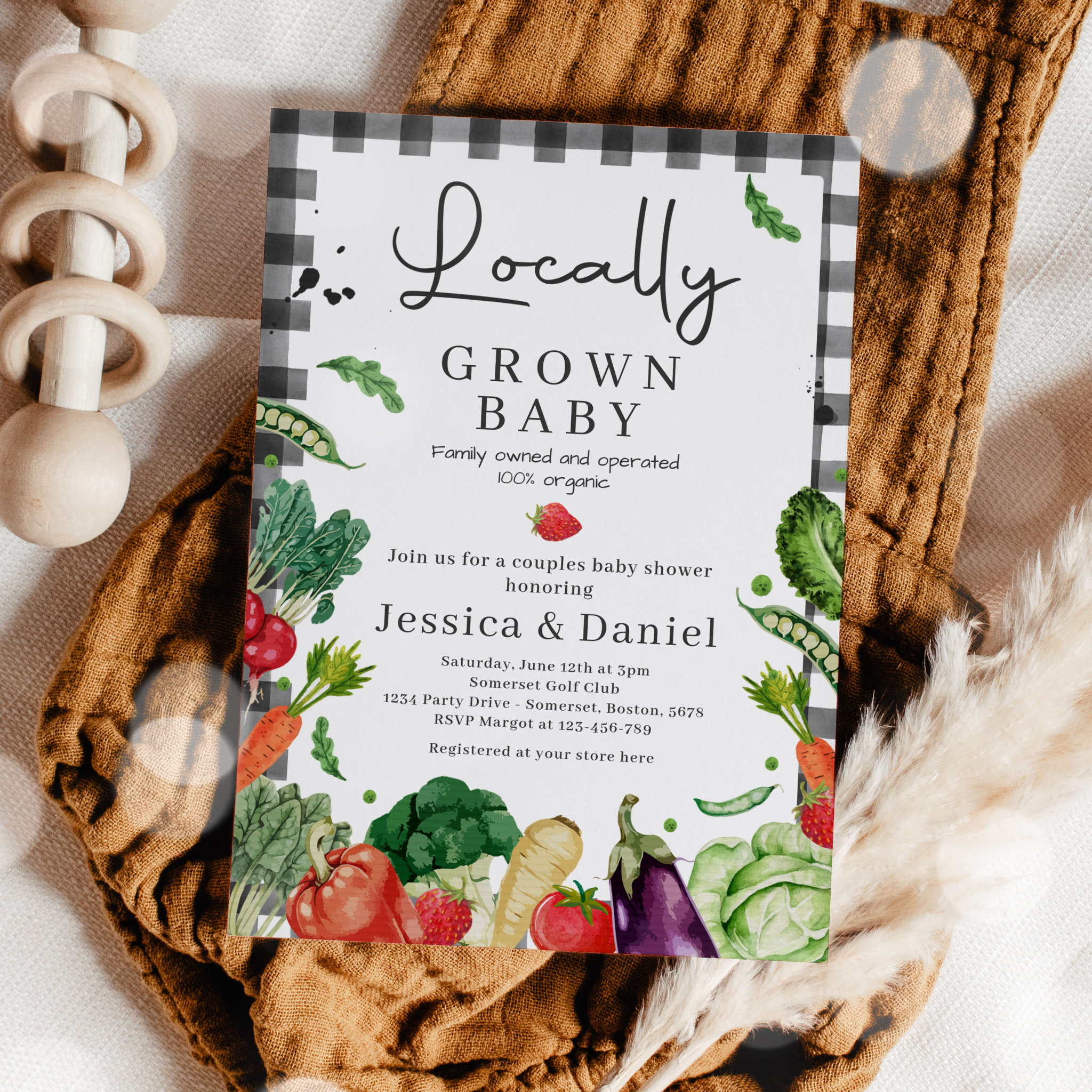 Farmers Market Baby Shower Locally Grown Baby Invitation