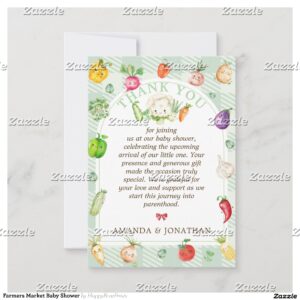 Farmers Market Baby Shower Thank You Card