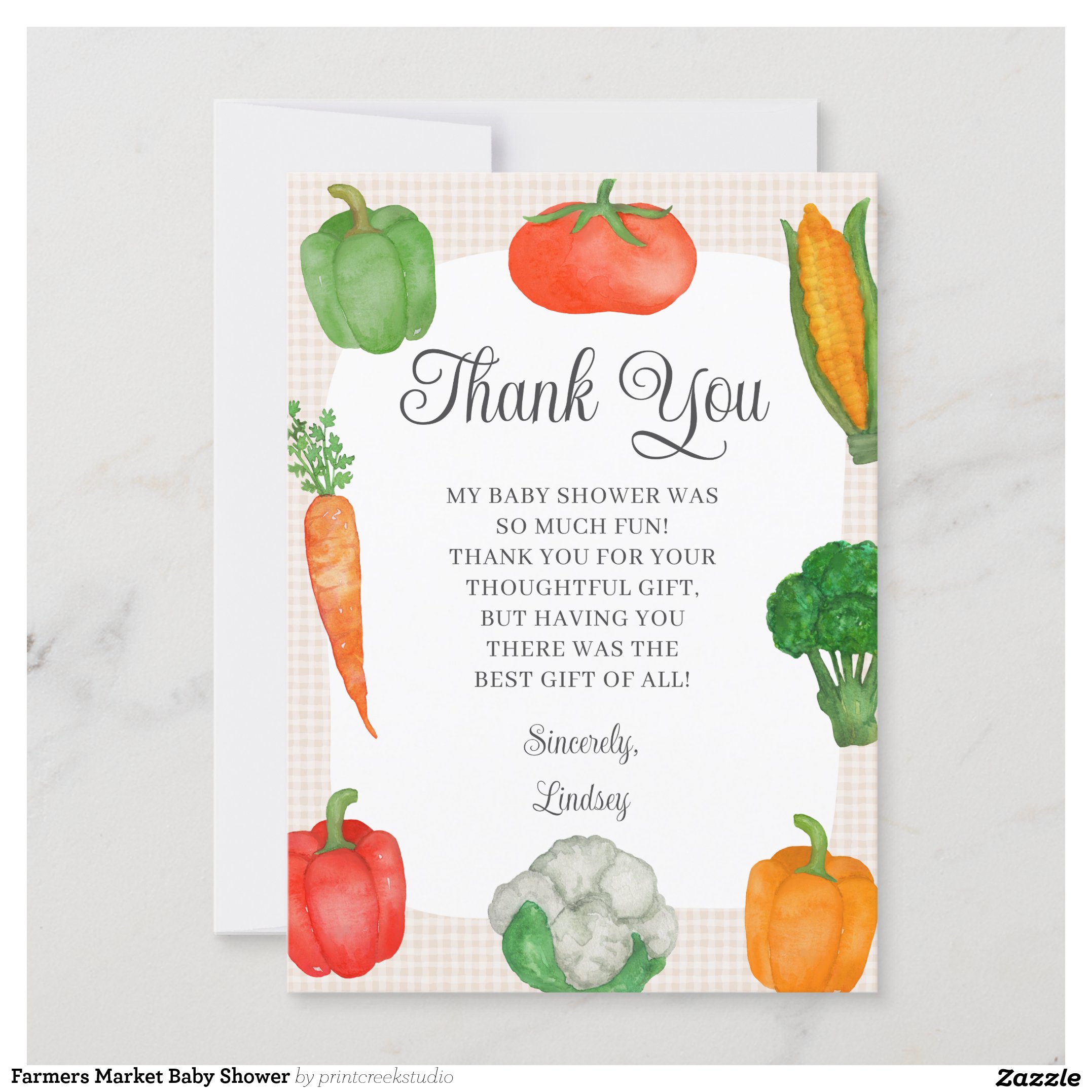 Farmers Market Baby Shower Thank You Card