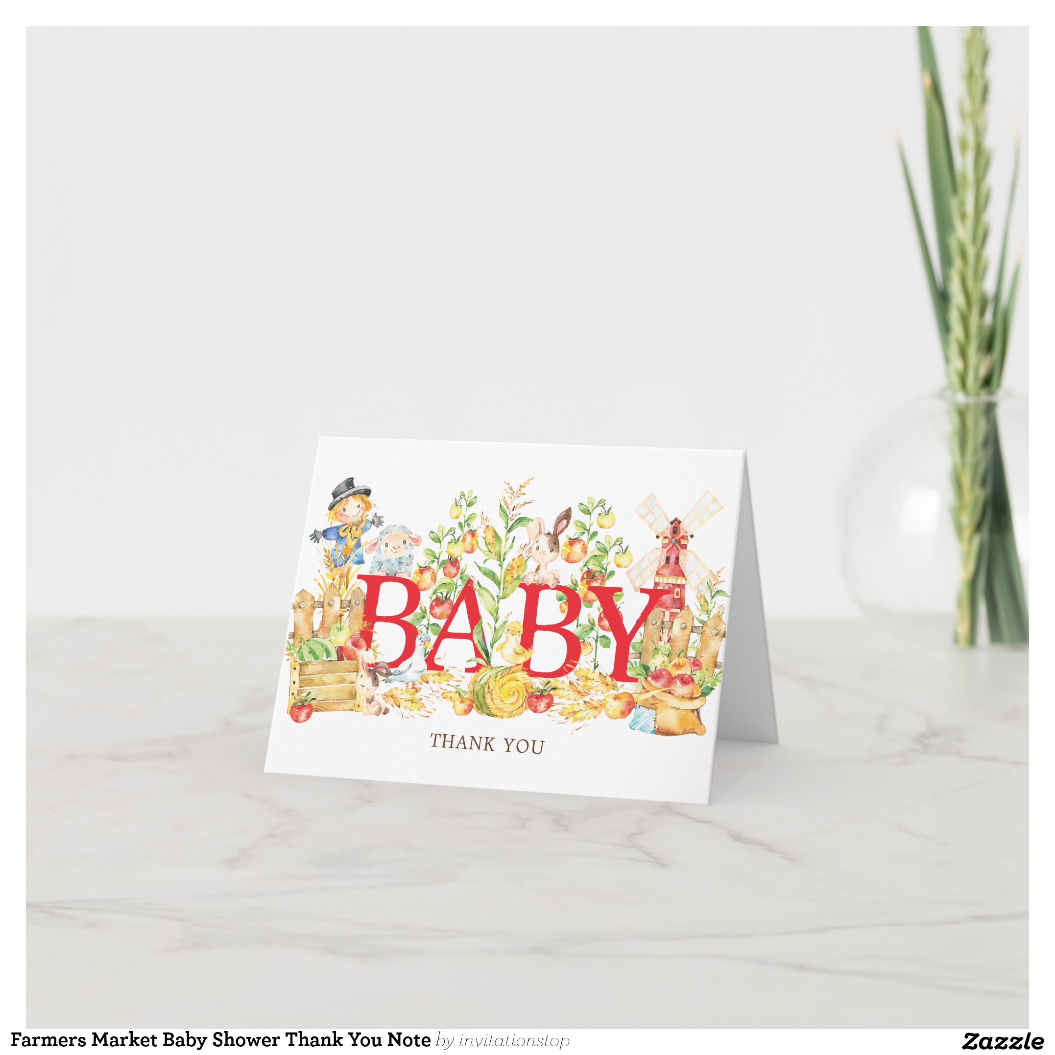 Farmers Market Baby Shower Thank You Note