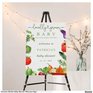 Farmers Market Baby Shower Welcome Sign
