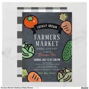 Farmers Market Chalkboard Baby Shower Invitation