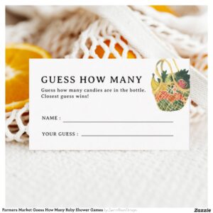 Farmers Market Guess How Many Baby Shower Games Enclosure Card